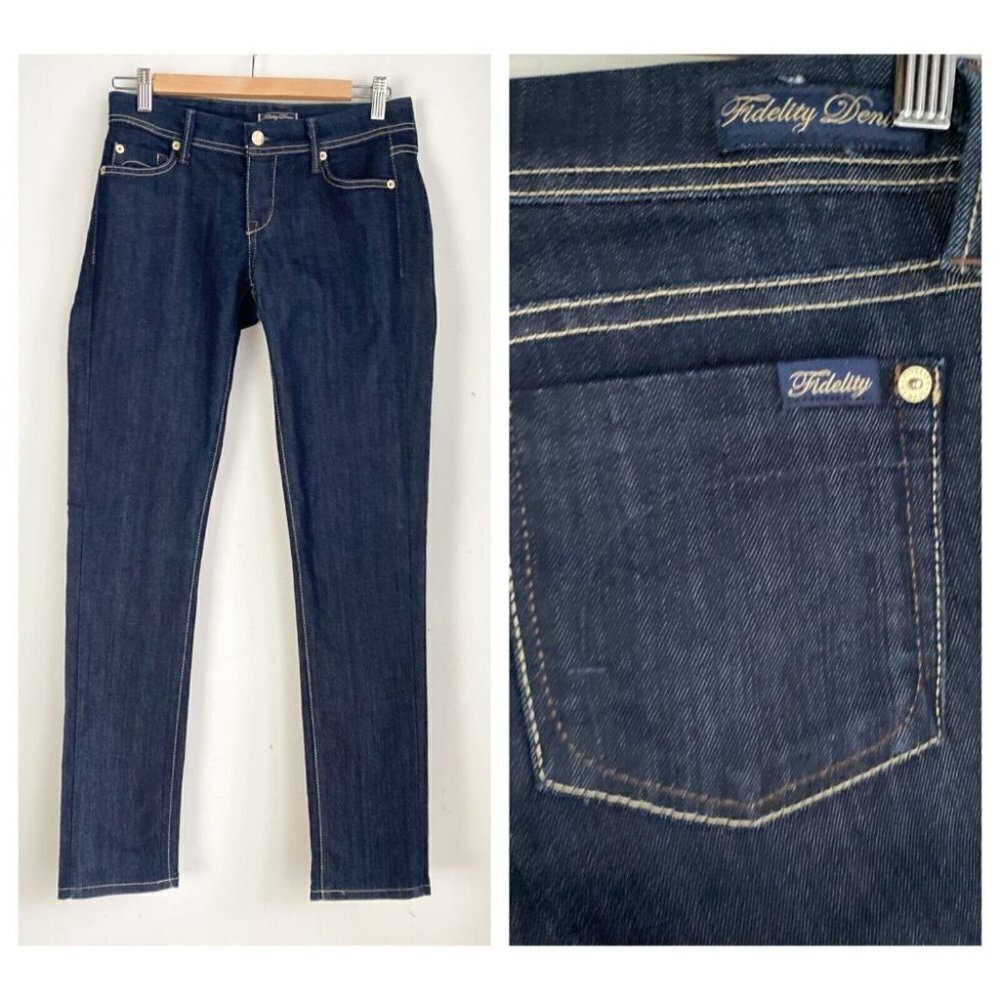 Fidelity Denim Dark Wash  Viper Rinse Low Rise Skinny Jeans 27
